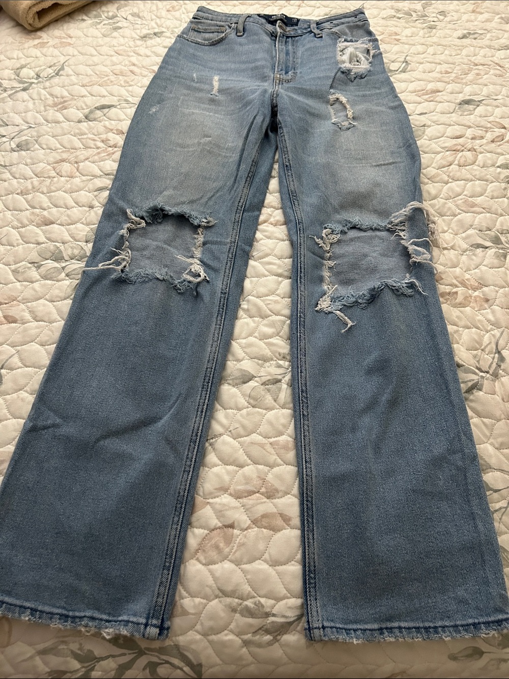 Hollister Light Blue Distressed Jeans